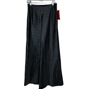 Vintage dead stock JS Collections Rare Satin Black Diamond Full-Length Skirt  6